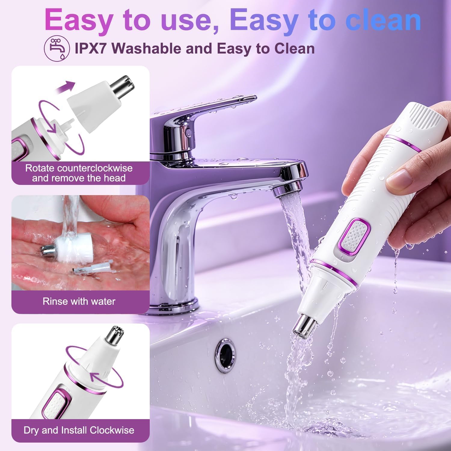 Thumbnail 5 de Painless Nose Hair Trimmer 2025, IPX7 Waterproof ✂