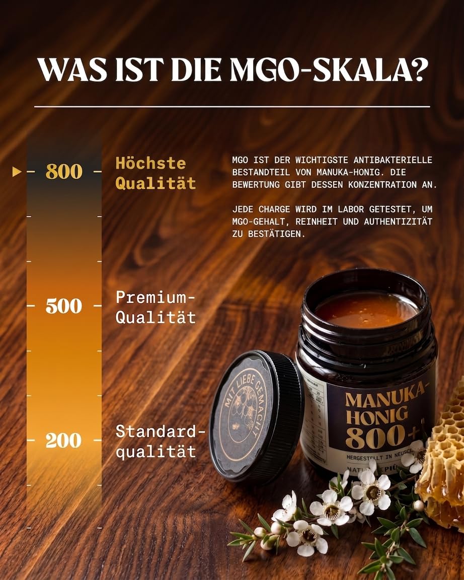 Thumbnail 1 de NaturalePiù Manuka-Honig 800+ MGO, 250 g – Echter neuseeländischer Manuka-Honig aus der Nordinsel