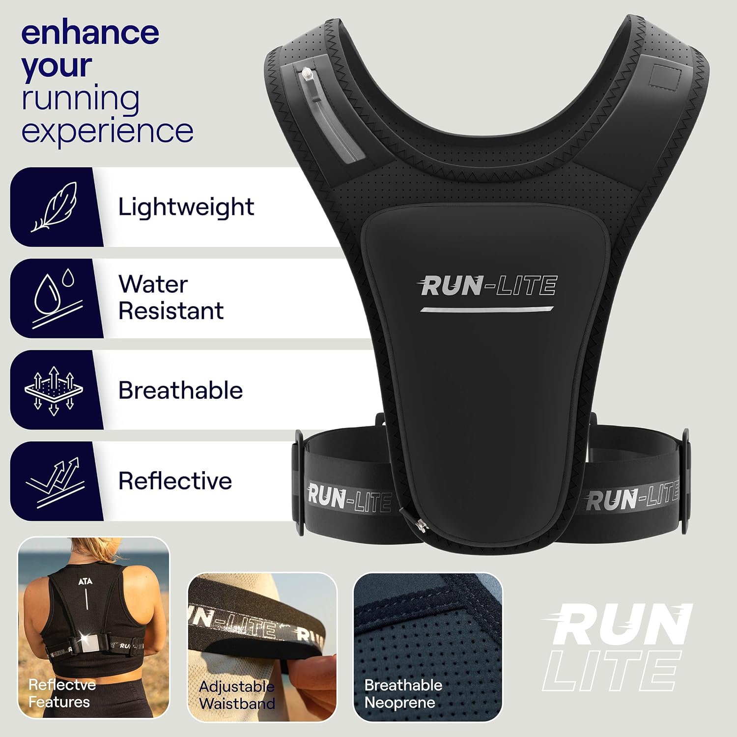 Detalle de Run Lite Running Vest with Waterproof Phone Holder 6.8"