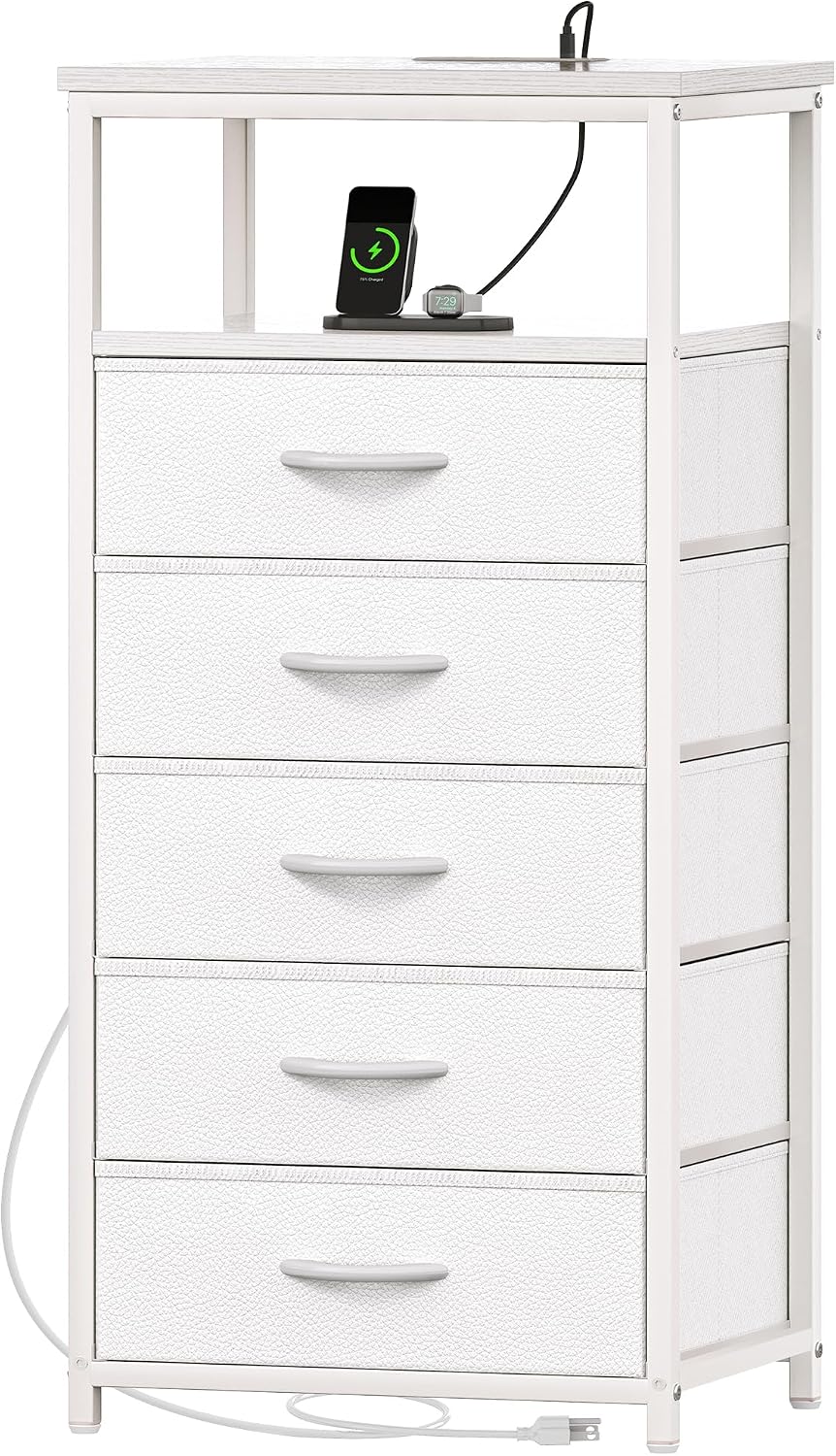 Detalle de Huuger 5-Drawer Tall Dresser with Charging Station