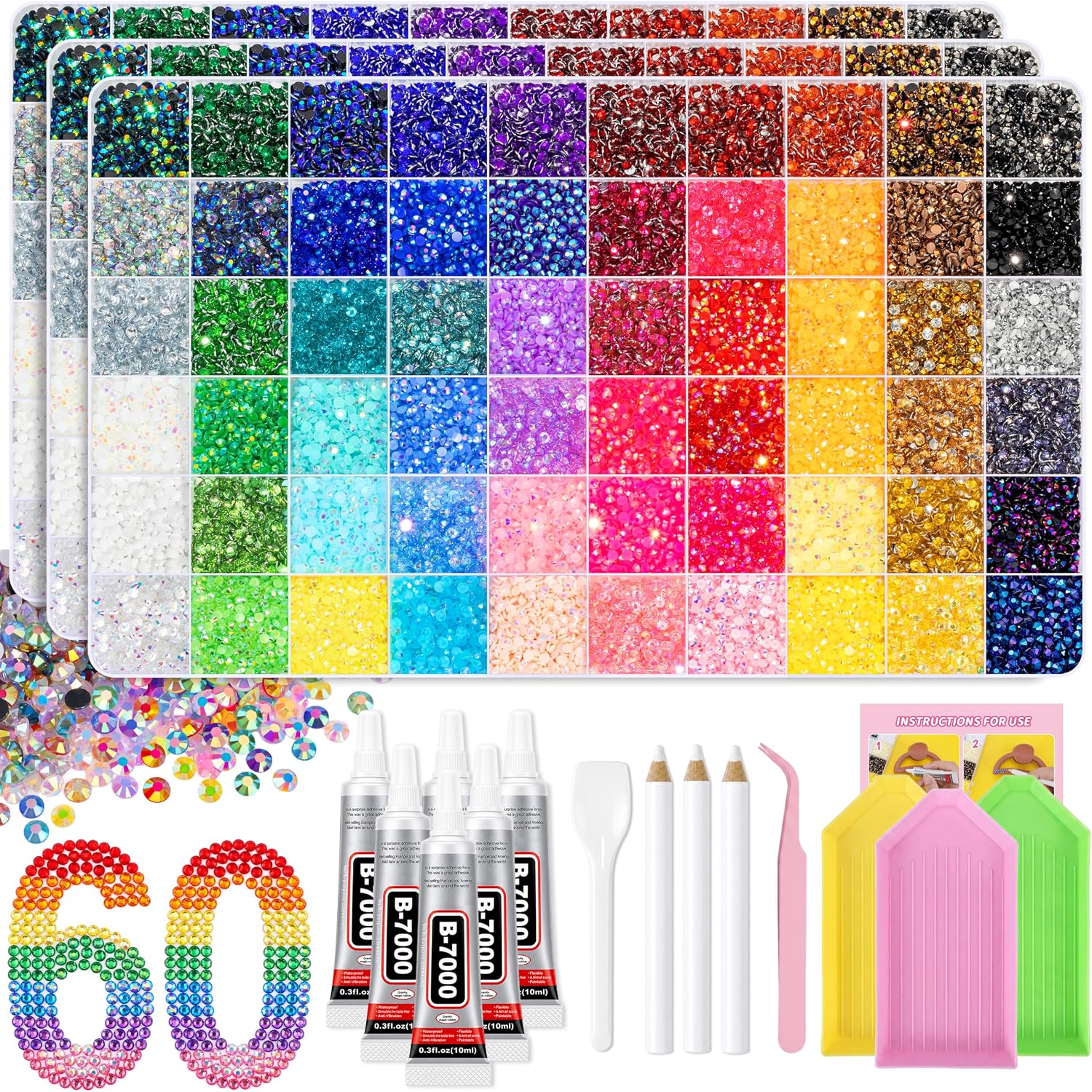 Detalle de Bedazzling Kit with 3mm Resin Rhinestones