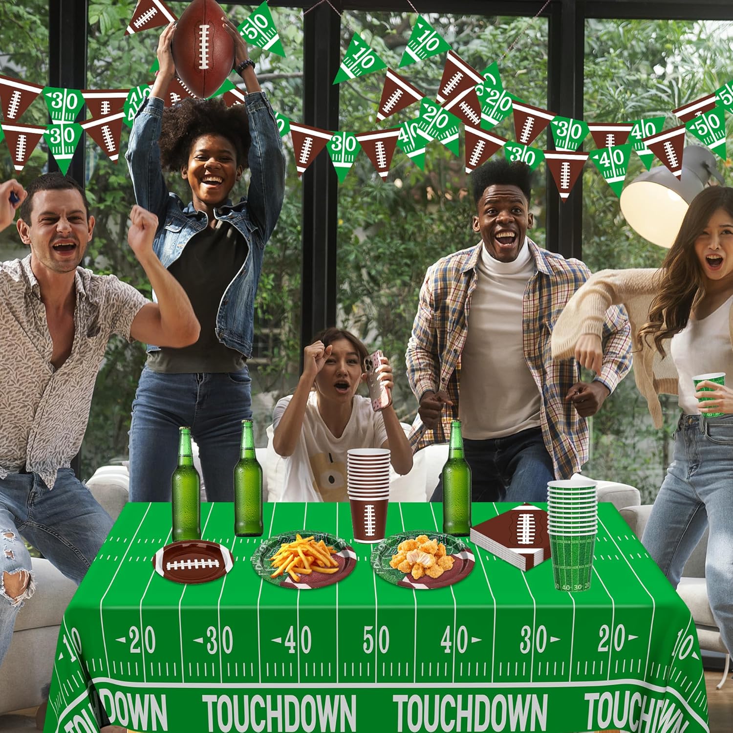 Thumbnail 3 de QZYL Football Party Supplies Serve 24 🎉