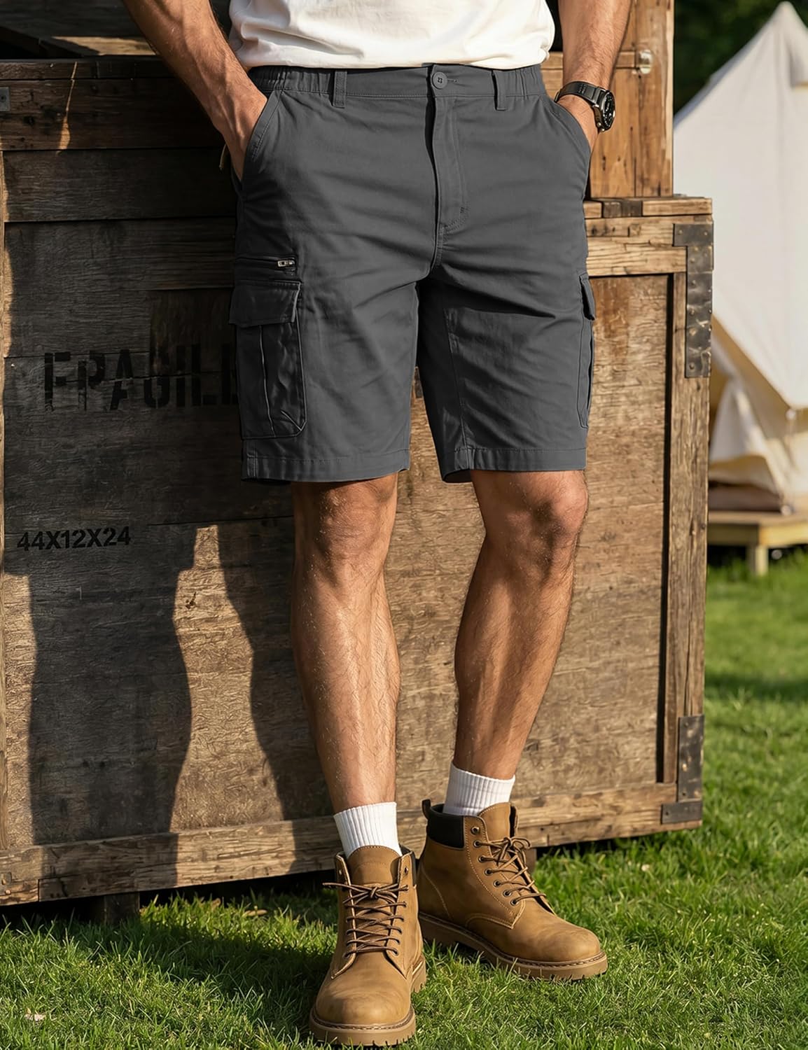 Thumbnail 1 de TACVASEN Men's Cargo Shorts with Elasticated Waist & 7 Pockets