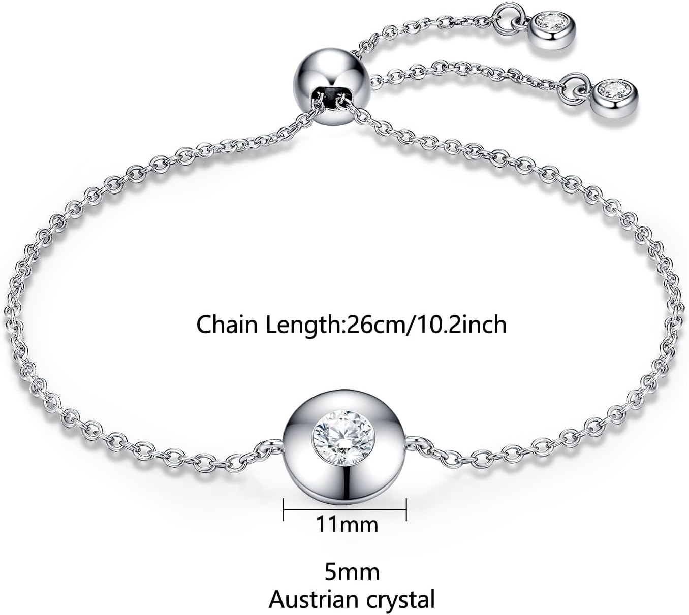Detalle 1 de Lyniuoy bracelet chaînette cristal 18 carats