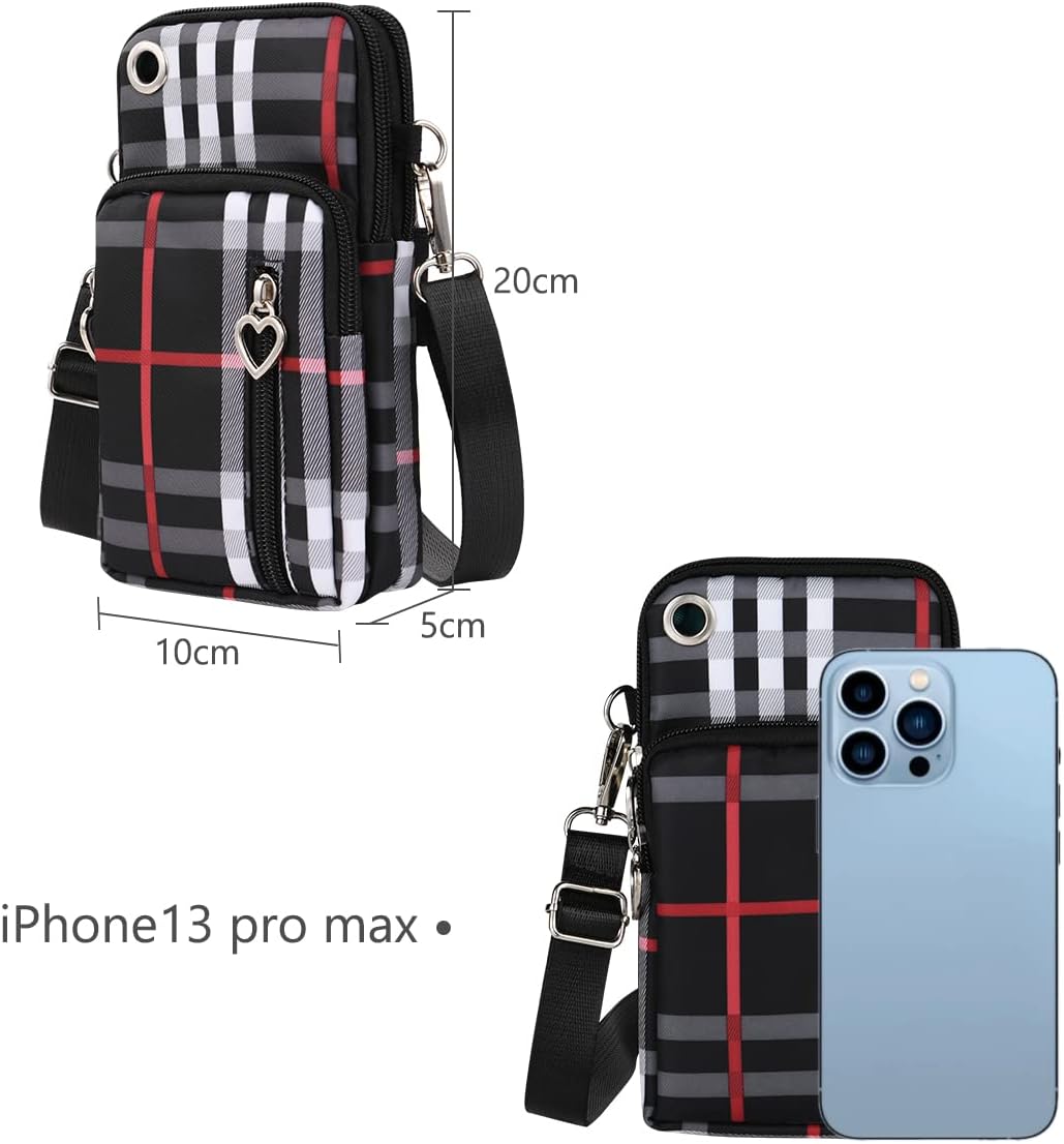 Detalle de Aucuu Petit Sacoche Telephone Portable Femme avec Bandoulière Réglable — Nylon imperméable et multiples poches