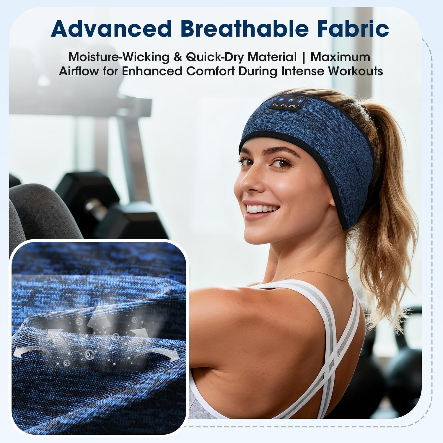 Thumbnail 3 de LC-dolida Sleep Headphones Headband: 5-in-1 Bluetooth Comfort for Home Gym and Travel