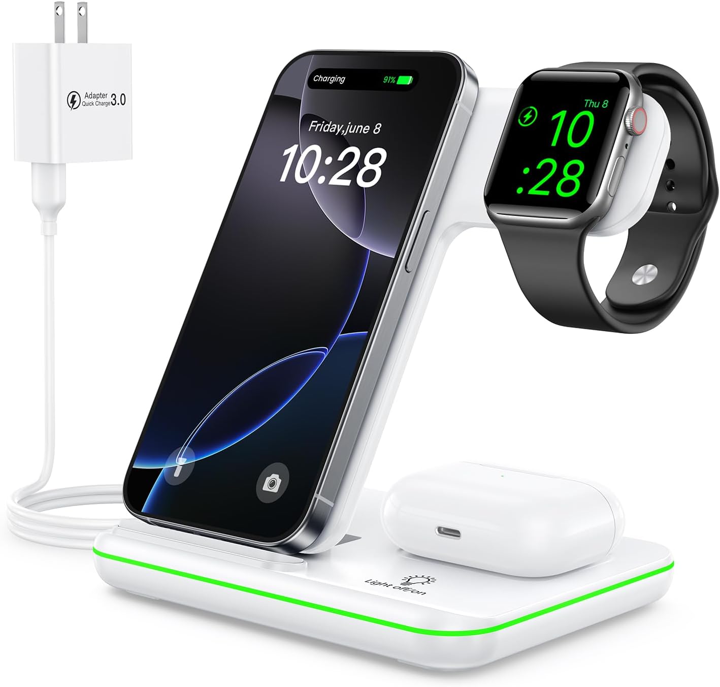 Detalle de WAITIEE 3-in-1 Wireless Charger