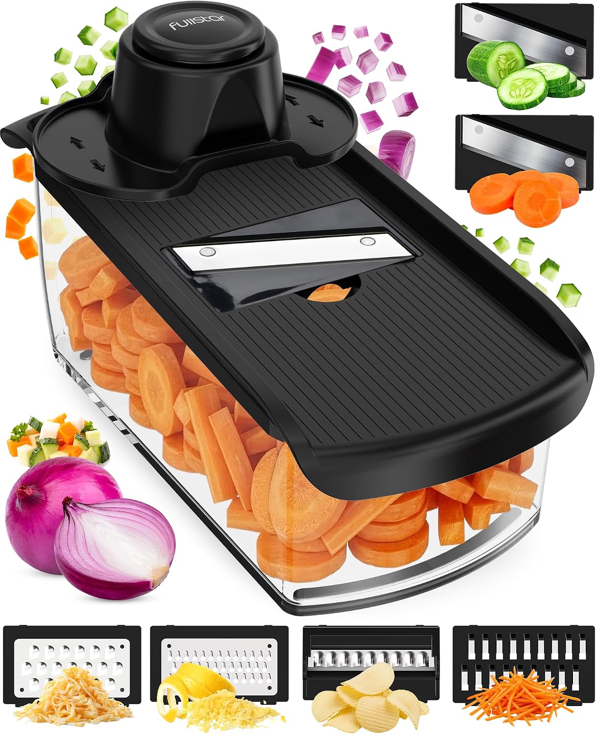 Thumbnail 3 de Fullstar 6-in-1 Mandoline Slicer (White) with Safety Glove