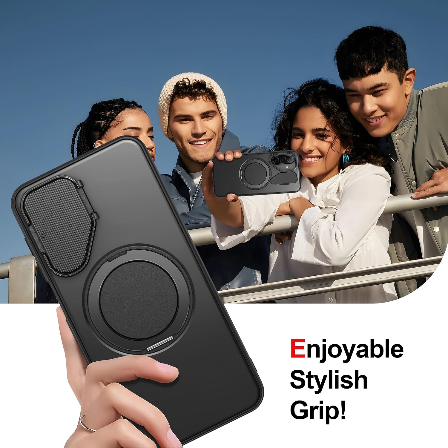 Thumbnail 6 de Gritup Galaxy A17/A16/A26 Case with 360° Stand, Camera Lens Cover & Screen Protectors