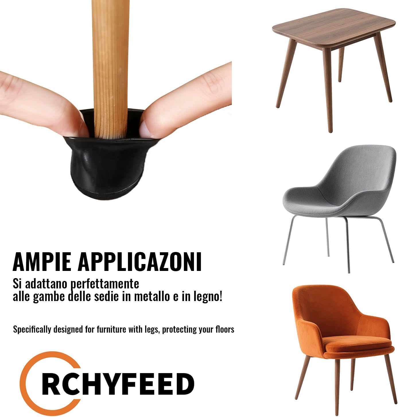 Thumbnail 4 de RCHYFEED Stuhlbeinkappen 24er Set für schräge Beine