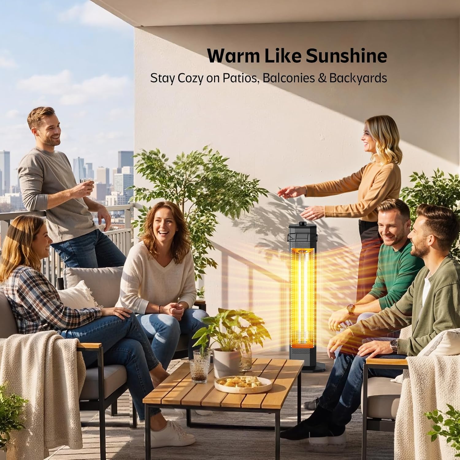 Thumbnail 2 de Outdoor patio infrared tower heater 1500 W 34" instant heat