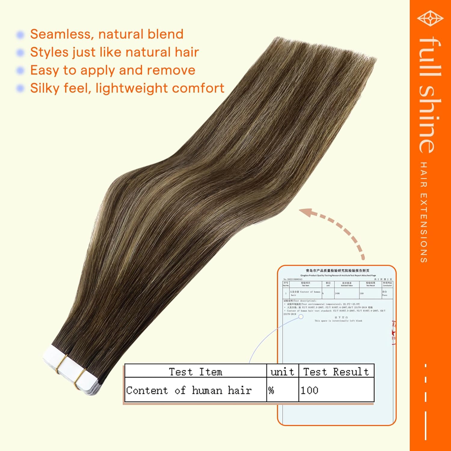 Detalle de Full Shine Tape In Hair Extensions 18" ๐โ