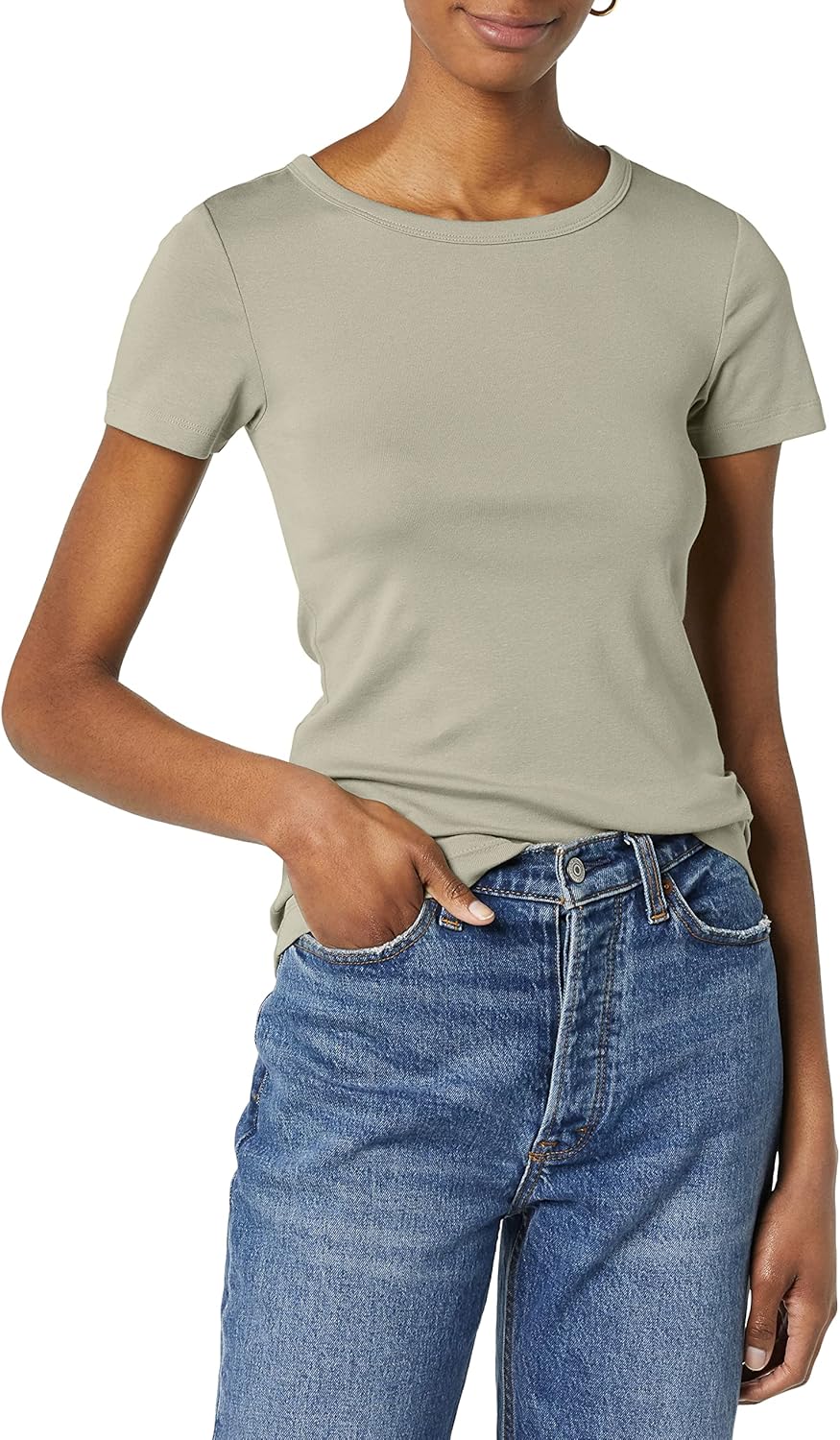 Thumbnail 1 de Amazon Essentials Damen T-Shirt mit Rundhalsausschnitt – Slim Fit, kurze Ärmel