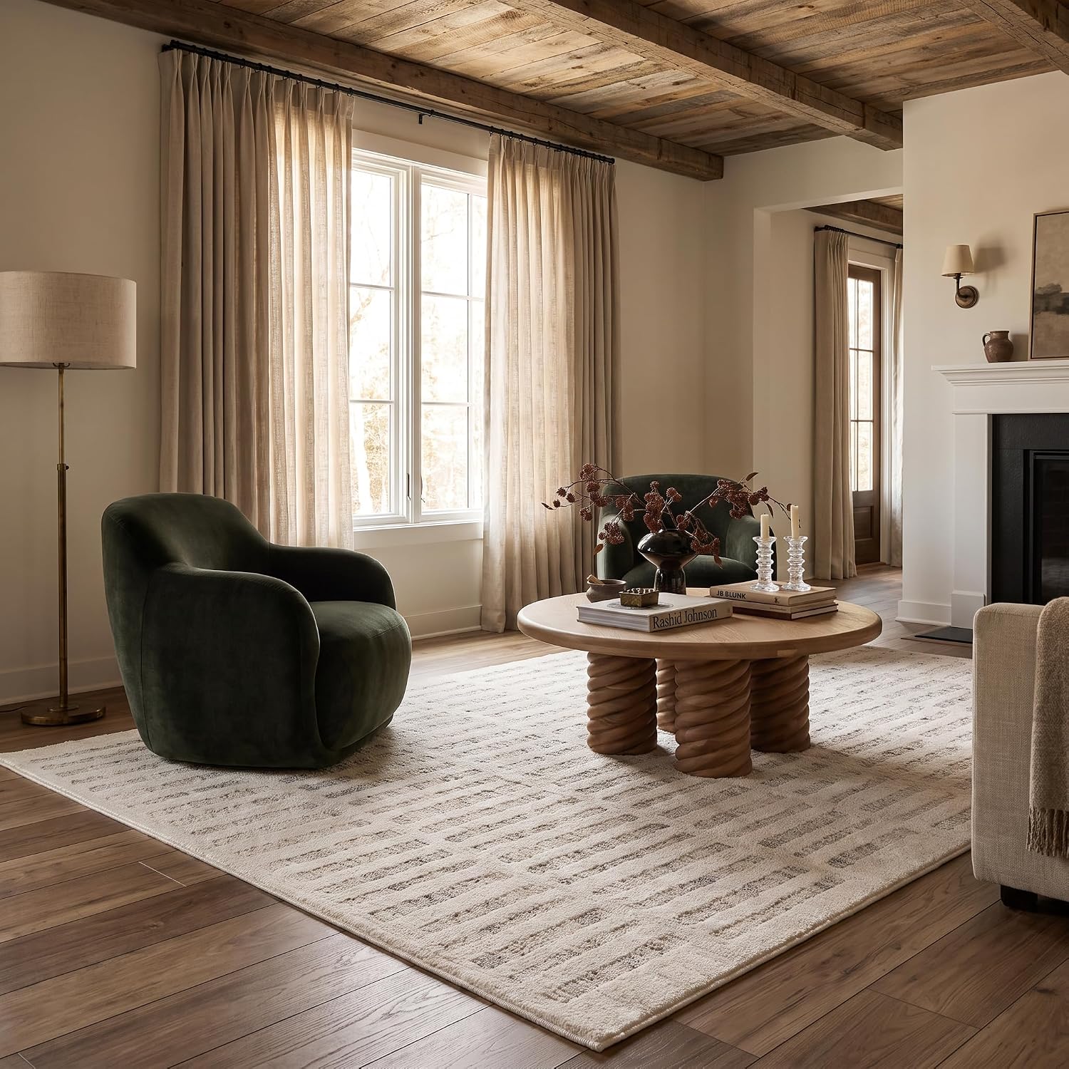 Detalle 2 de Rug Branch Astra Aino Striped Area Rug, 8' x 11', Beige & Cream