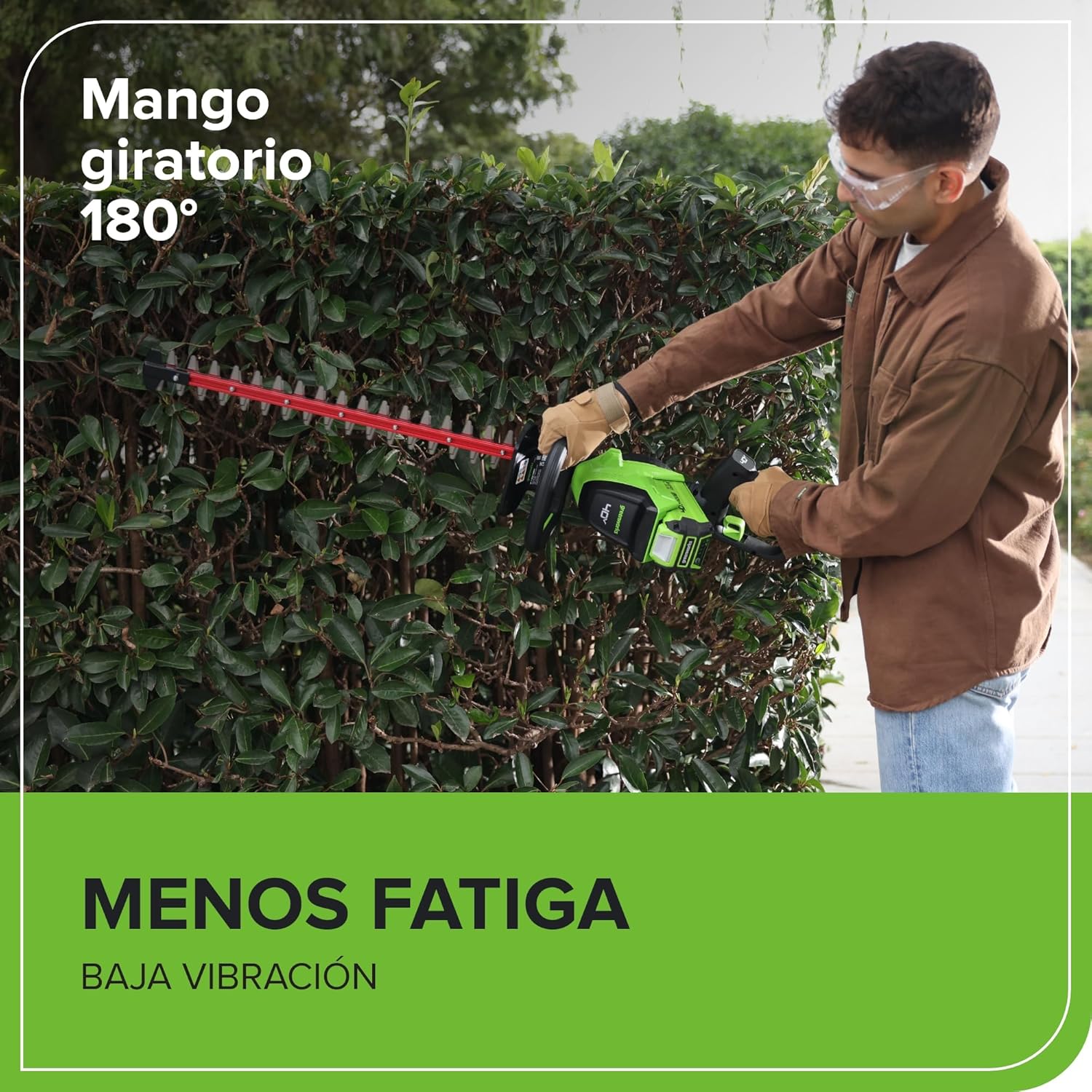Detalle 2 de Greenworks Cortasetos 66 cm 40 V sin batería