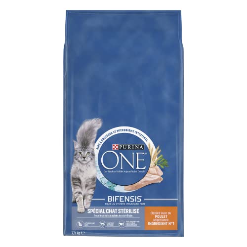 Detalle 2 de PURINA ONE BIFENSIS, pour chat adulte stérilisé, poulet, 7,5 kg 🐱