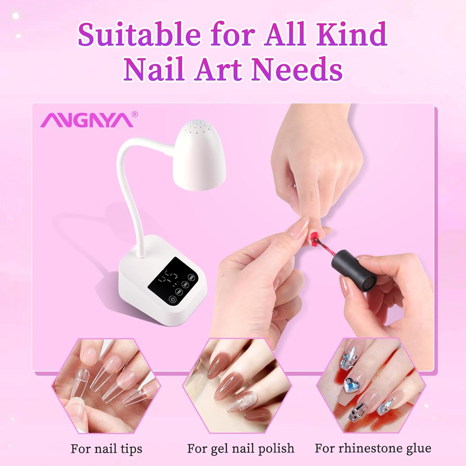 Detalle 2 de ANGNAY Portable Nail Lamp with Smart Auto Sensor & Display – 27W