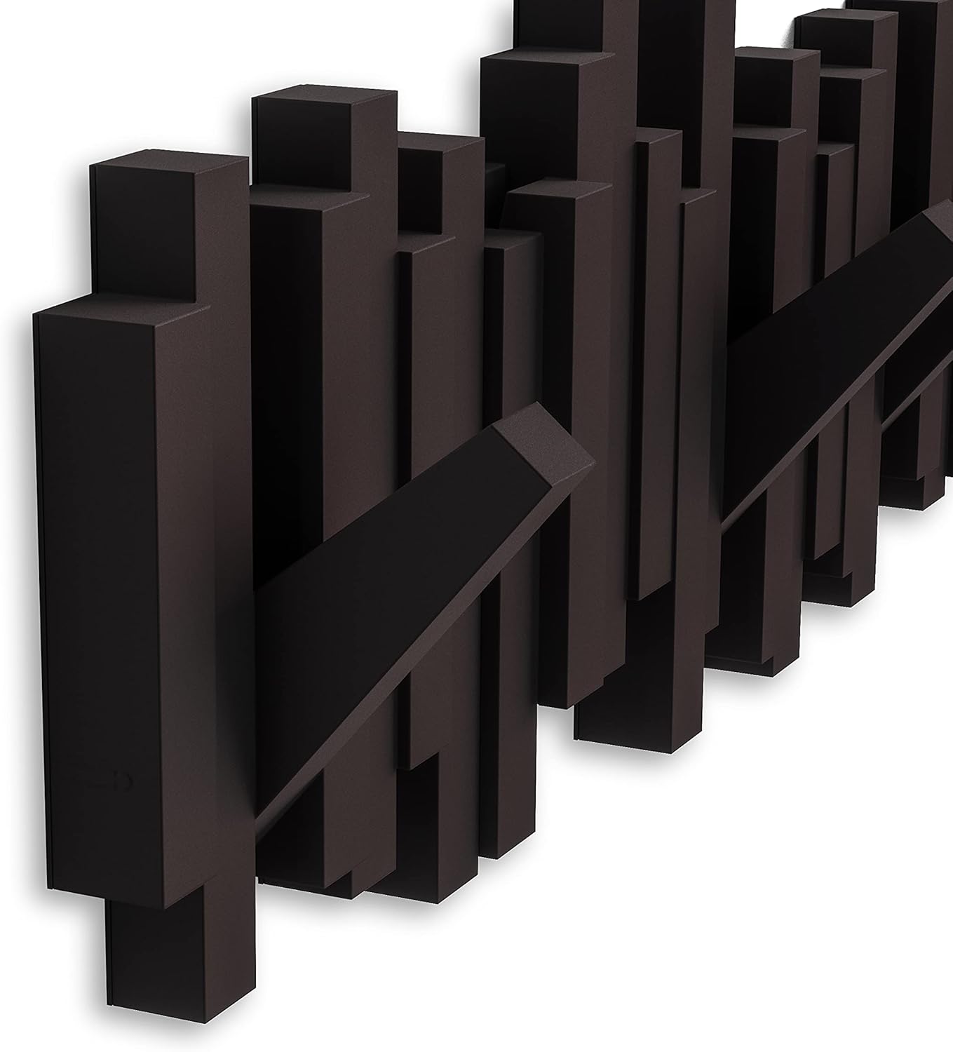 Thumbnail 6 de Umbra Sticks Attaccapanni da Parete con 5 Ganci Ribaltabili, Espresso Marrone (49,5 x 3 x 18 cm, 907,18 g)
