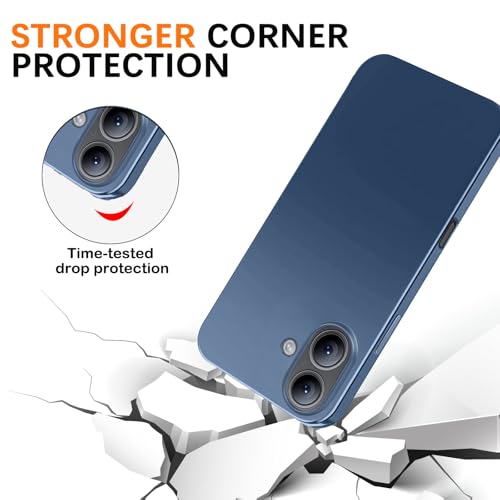 Detalle 2 de Galful coque ultra fine pour iPhone 16 – polycarbonate, gris et bleu ⚙
