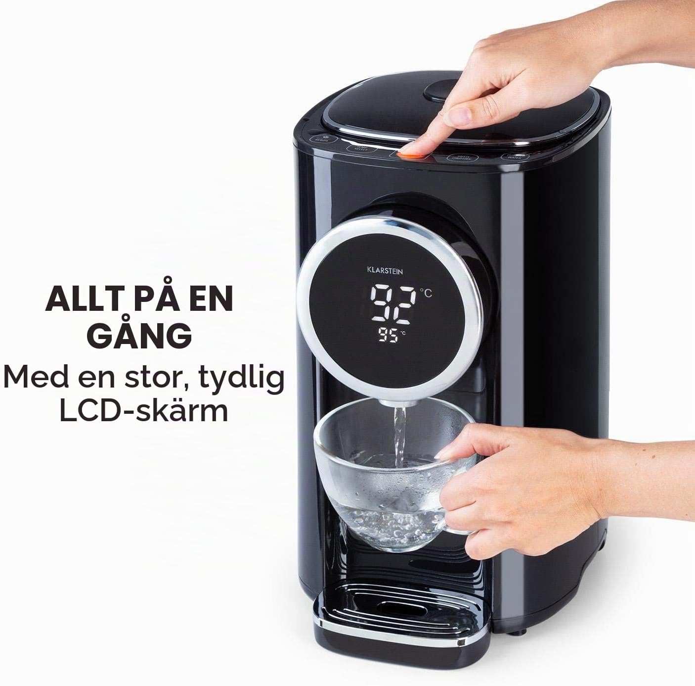 Detalle de Klarstein LSHAZ11A Hot Spring Plus varmvattenautomat, 5 l, LCD och 45–95 °C