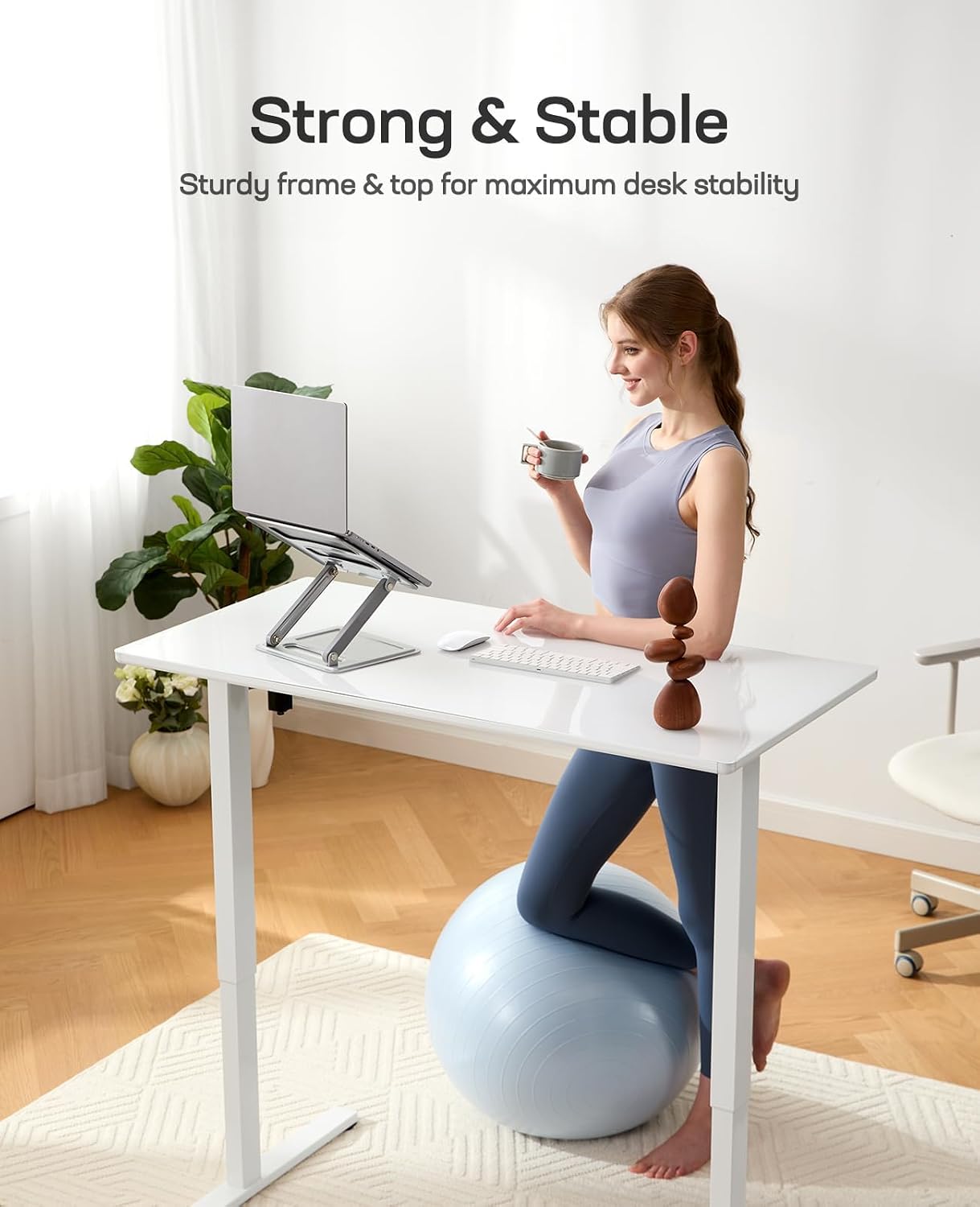 Thumbnail 4 de Marsail Glass Standing Desk 37 x 22 Inches