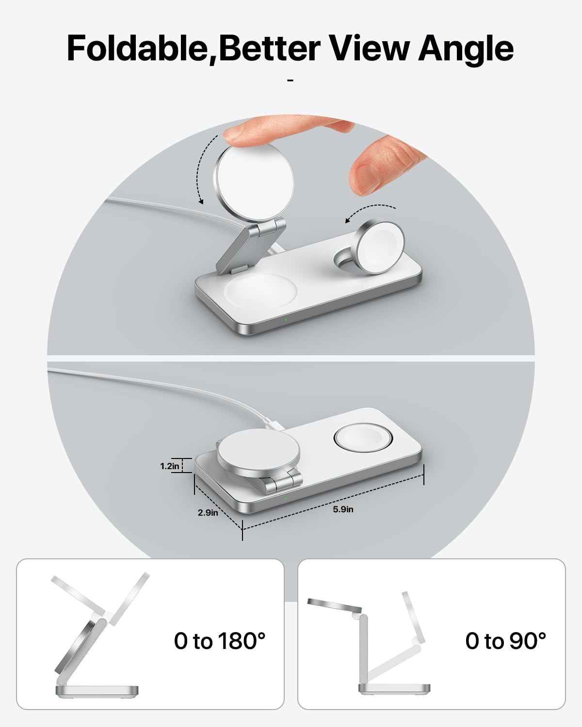 Detalle 2 de Keepro 3-in-1 Wireless Charging Station 3 devices
