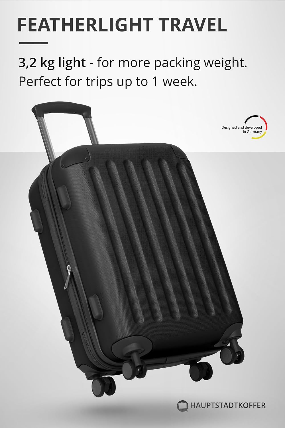 Detalle de Hauptstadtkoffer Spree – Bagage à Main 42 L, TSA, 4 Roues, Extensible, 55 × 36 × 21 cm, Noir