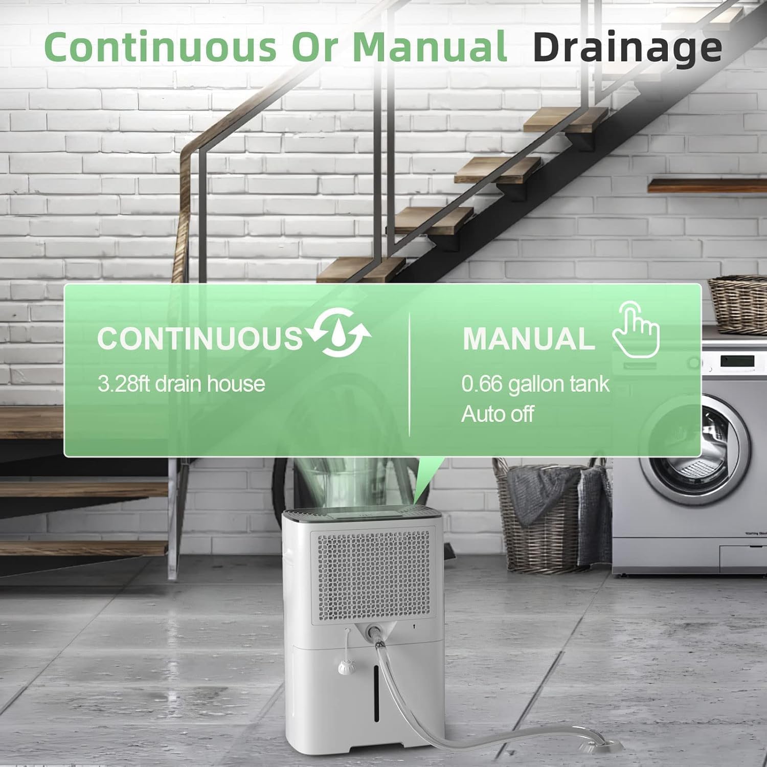 Detalle 2 de HOGARLABS 50 Pint Smart Dehumidifier with 3 Modes and Drain Hose