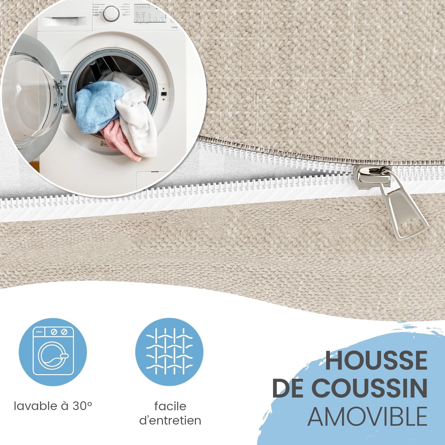 Thumbnail 6 de ELONEO Coussin de Dossier 100 cm de Large – Coin adapté pour lit et canapé