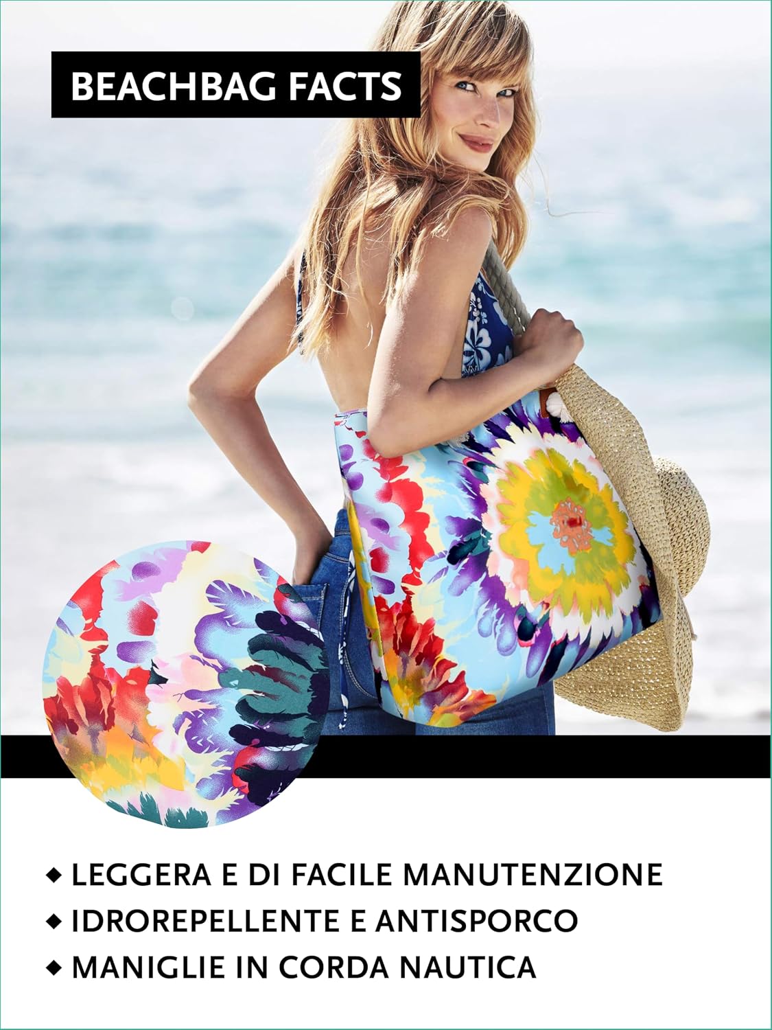 Thumbnail 3 de DonDon Grande shopper da spiaggia con zip