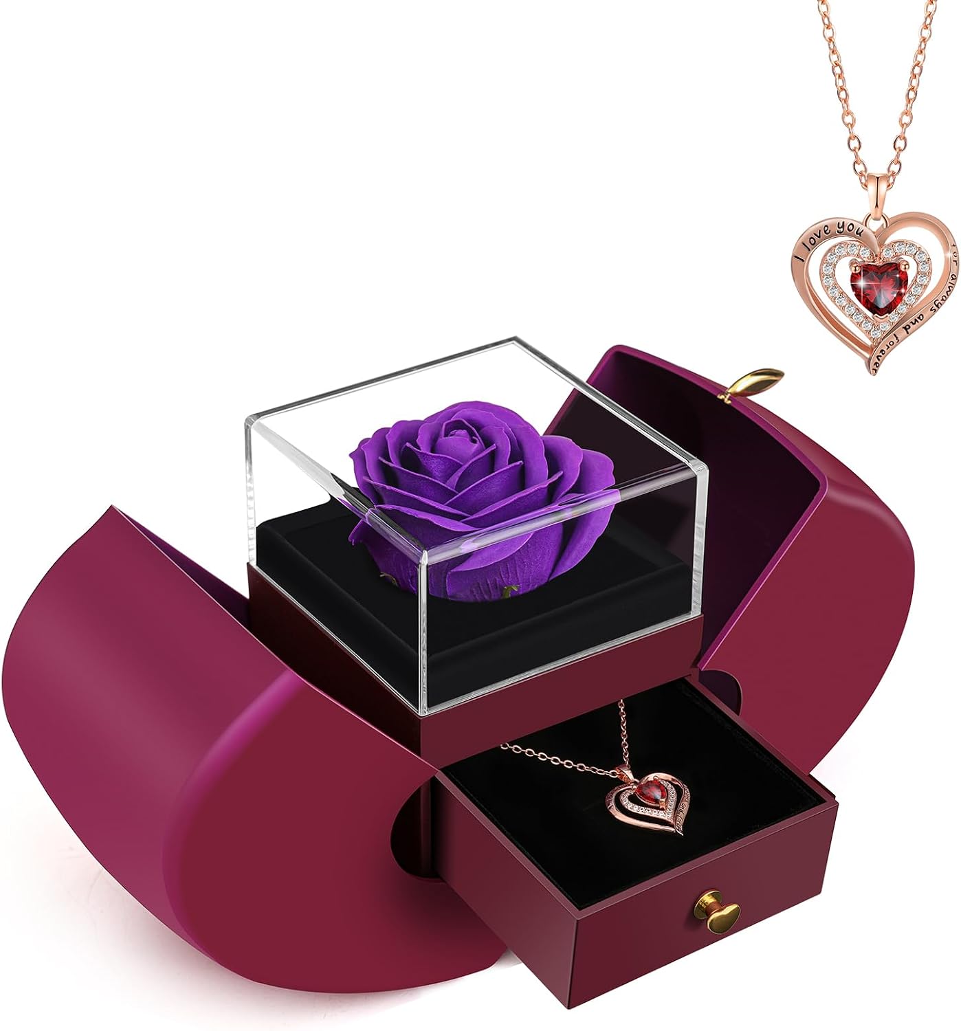 Thumbnail 6 de WEIMIL Ewige Rote Rose Halskette 15,7 Zoll
