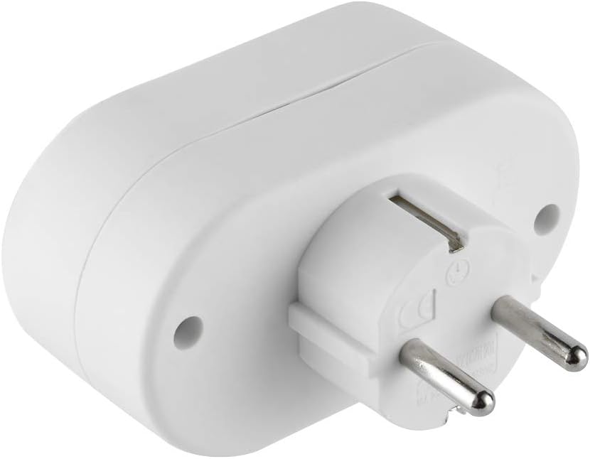 Thumbnail 1 de Electraline 55072 adapter met 2 geaarde stopcontacten en Schuko-stekker