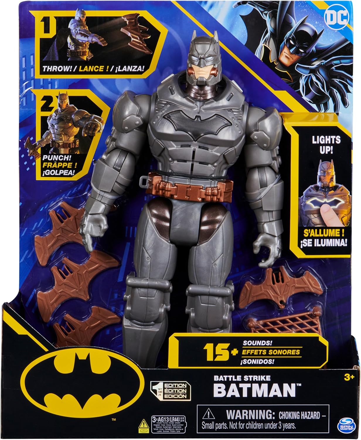 Thumbnail 1 de DC Comics Batman Personaggio Deluxe Battle Strike da 30 cm con 5 accessori e oltre 20 suoni