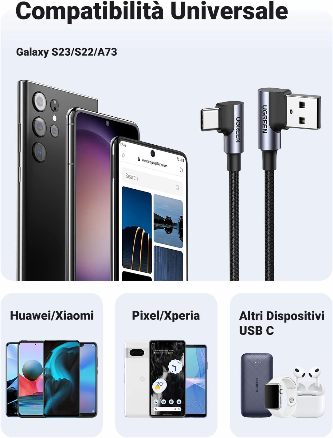 Thumbnail 6 de UGREEN USB C a A 90 gradi 3A