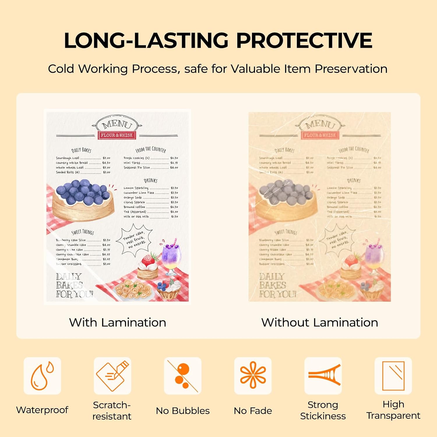 Thumbnail 3 de HTVRONT Self-Adhesive Laminating Sheets, 50 Pack, 9" x 12", 4 mil