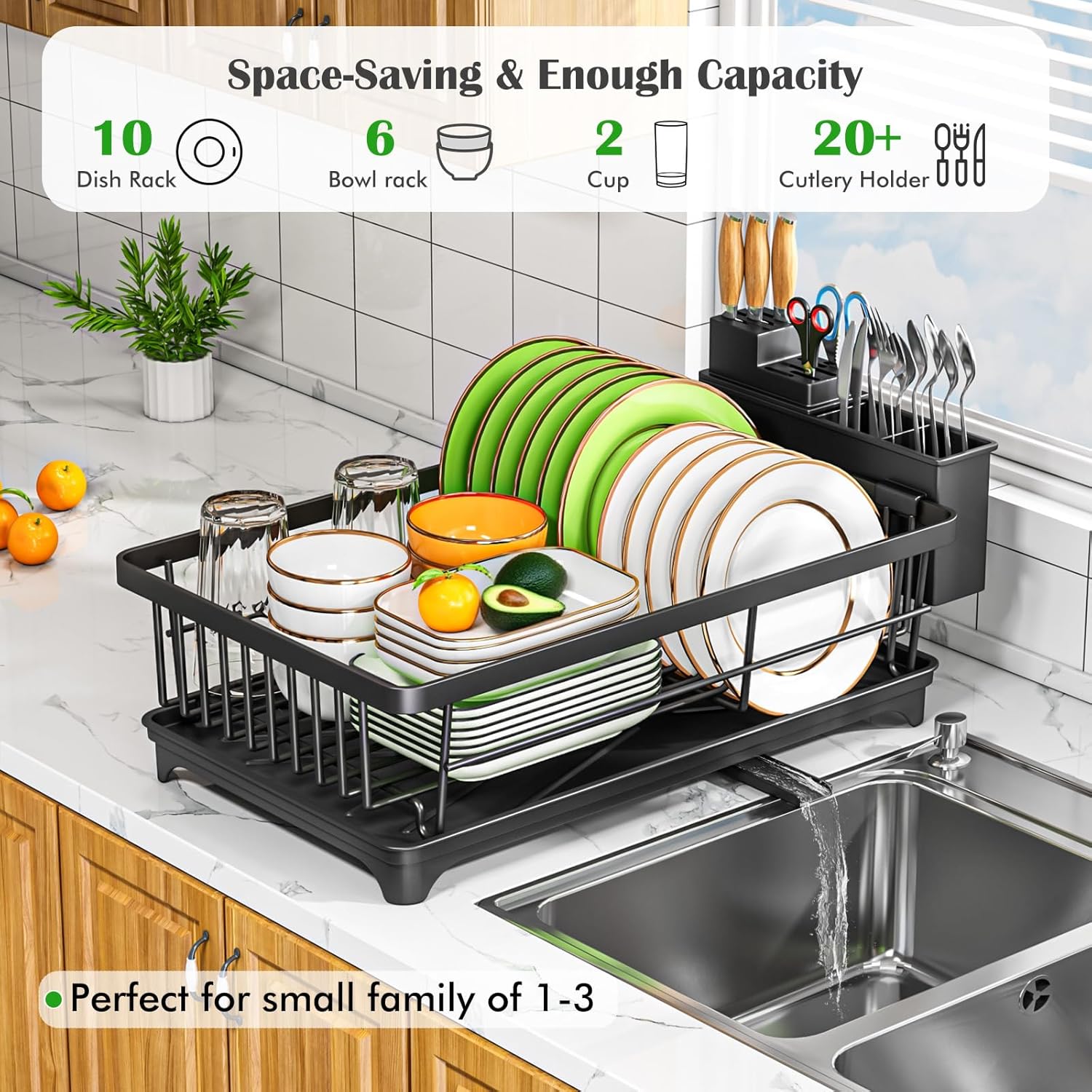 Thumbnail 2 de Kmiectse Dish Drying Rack 1-tier for Counter 🧽
