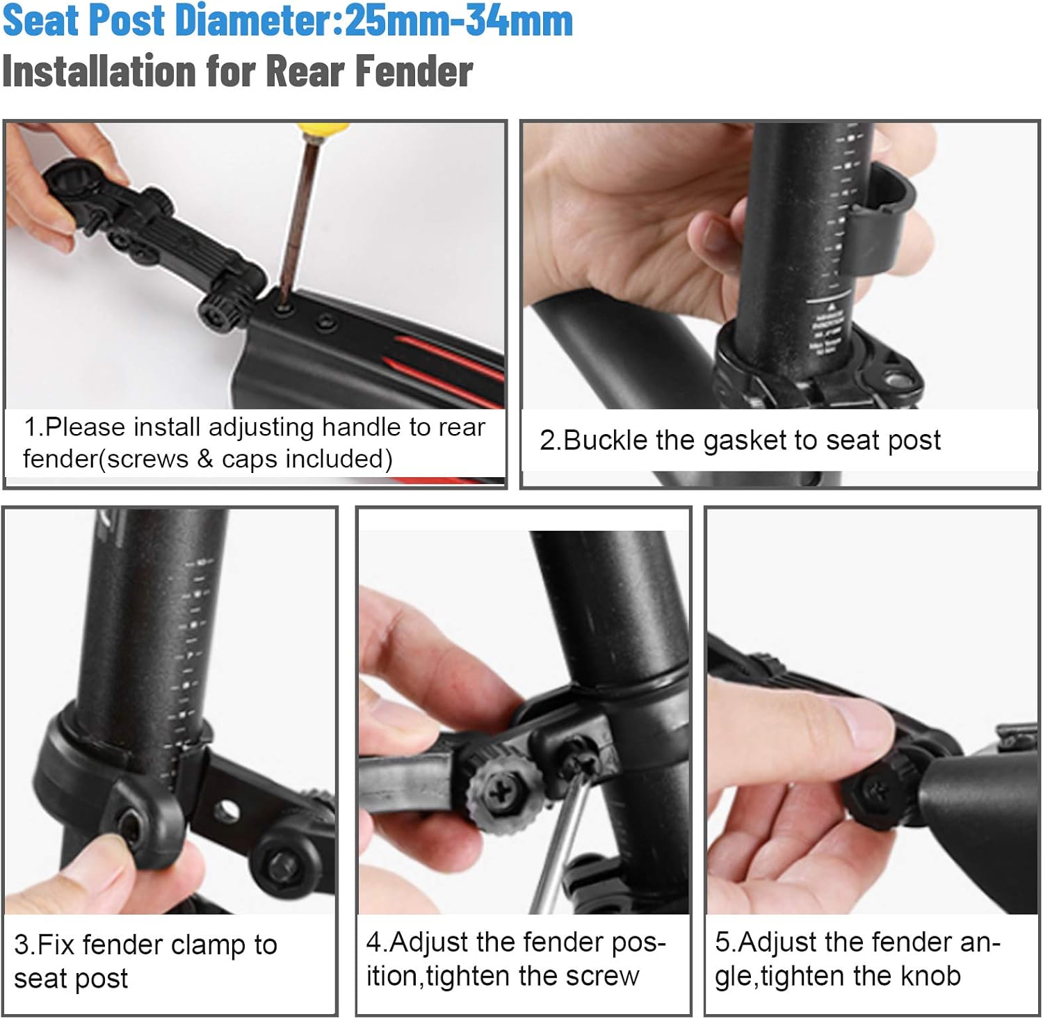 Thumbnail 4 de ioutdoor Fahrrad-Schutzbleche Set (vorne/hinten) mit DIY-Reflektorband für 20–26" Räder