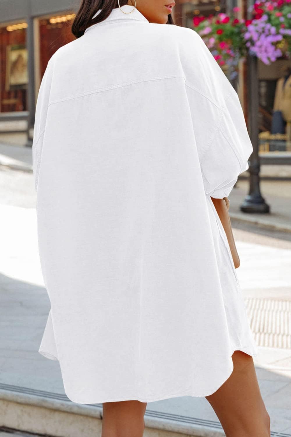 Thumbnail 5 de Cicy Bell Damen Oversized Bluse mit Langarm & Knopfleiste – Casual Button-Down mit Tasche