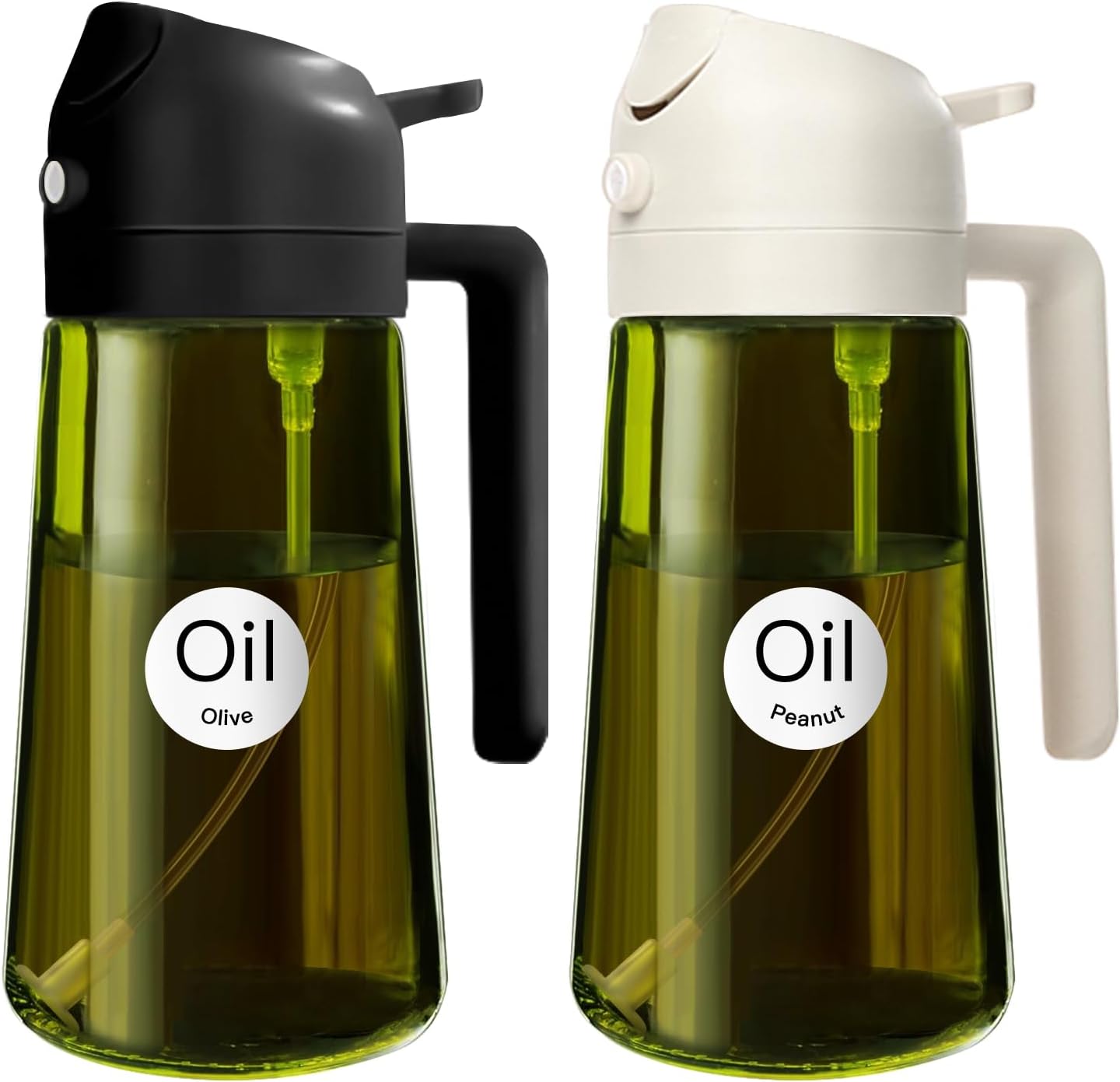Detalle de YARRAMATE OS470-DarkGreen oljespruta 470 ml i mörkgrönt glas, 2-i-1