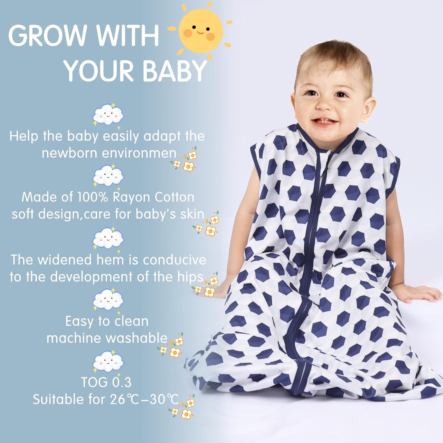 Detalle de BSTOPPT Baby Sleep Sacks, 6–12 Months