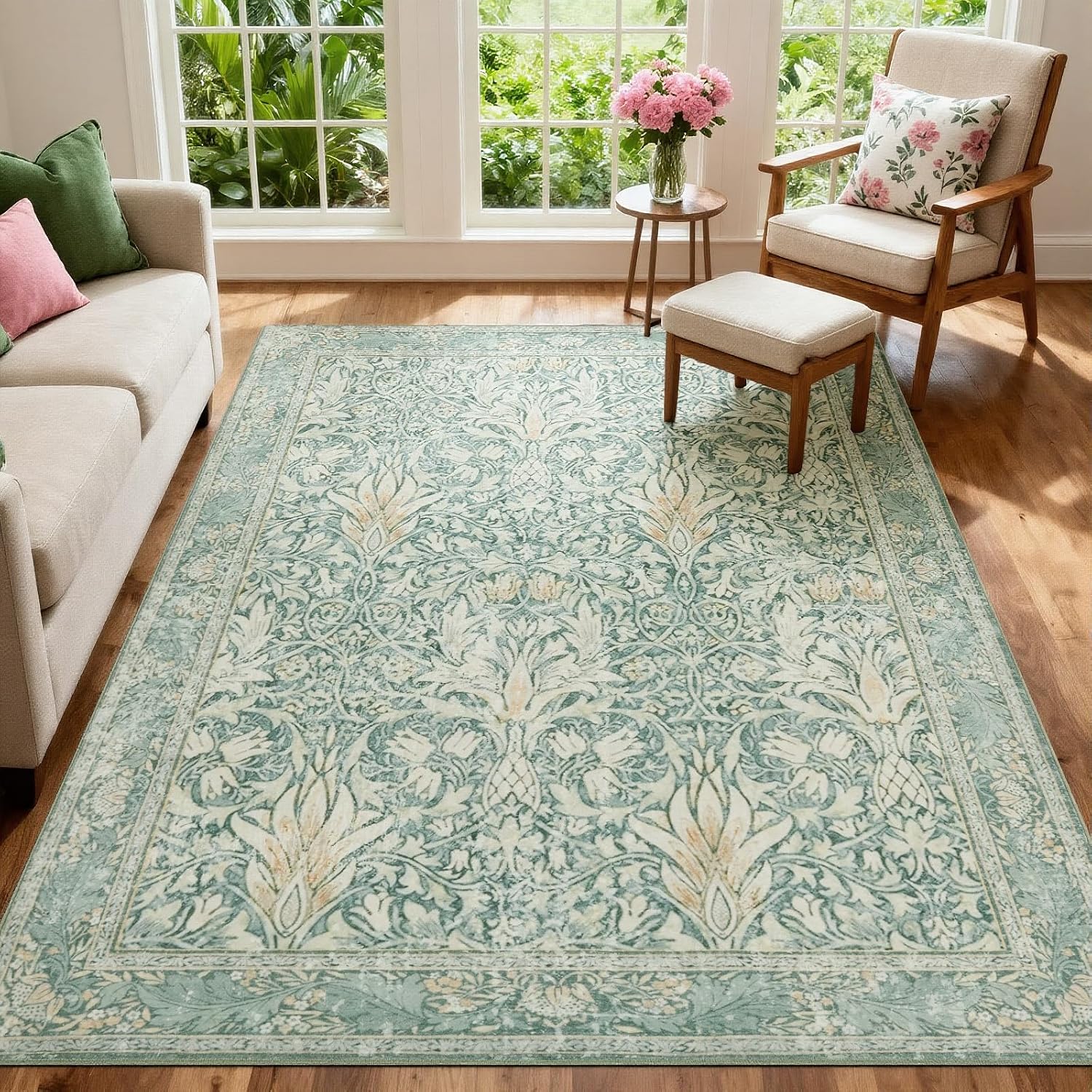 Detalle de Vintage Floral area rug 5x7