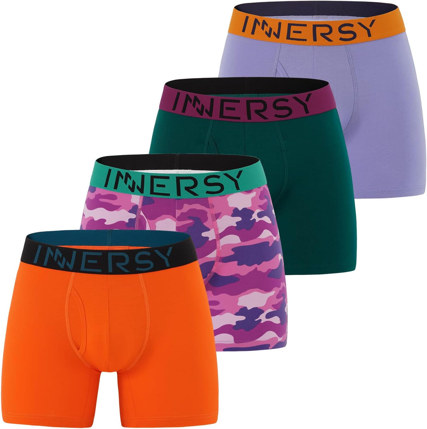 Detalle de INNERSY Men’s Boxers Shorts Multipack (Cotton, Fly, Pack of 4)