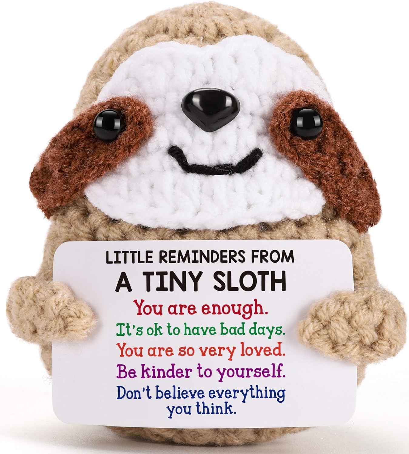 Detalle de ALUNME Crochet Sloth Stocking Stuffer – Inspirational Gift for Women