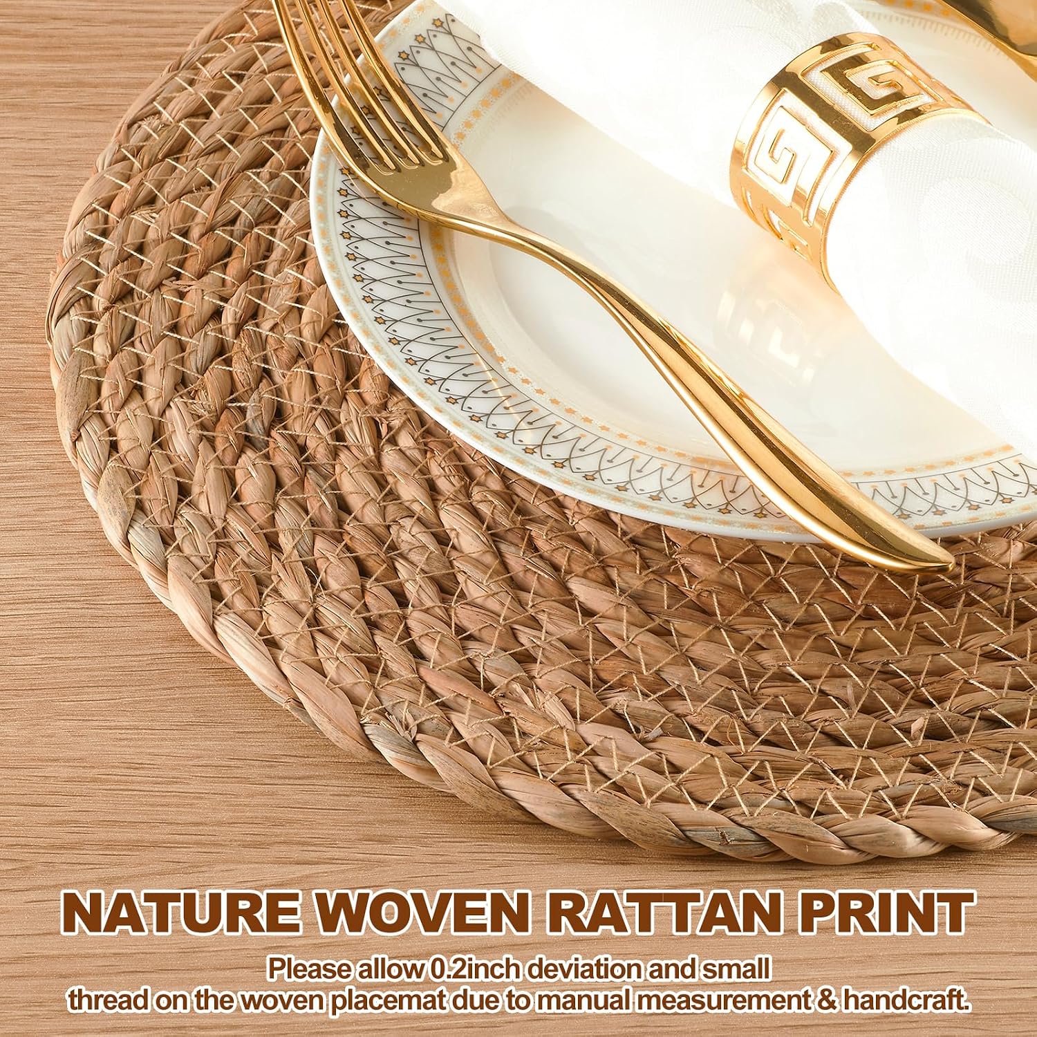 Thumbnail 5 de Round Woven Placemats Set of 10 13 inch