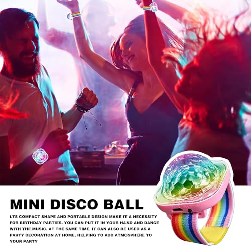 Detalle de RIRIDAMAI Discokugel Armband Partylicht – 4er Set Musikgesteuert, USB-Aufladung, Saugnapf