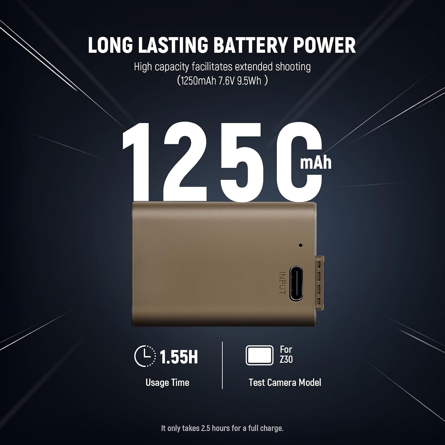 Thumbnail 3 de Batterie de remplacement NEEWER EN-EL25 (1250 mAh) pour Nikon Zfc, Z30, Z50 + charge via USB-C MH-32