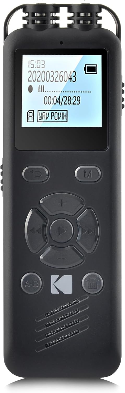 KODAK VRC250 : mini enregistreur vocal rechargeable avec commande vocale et lecteur MP3