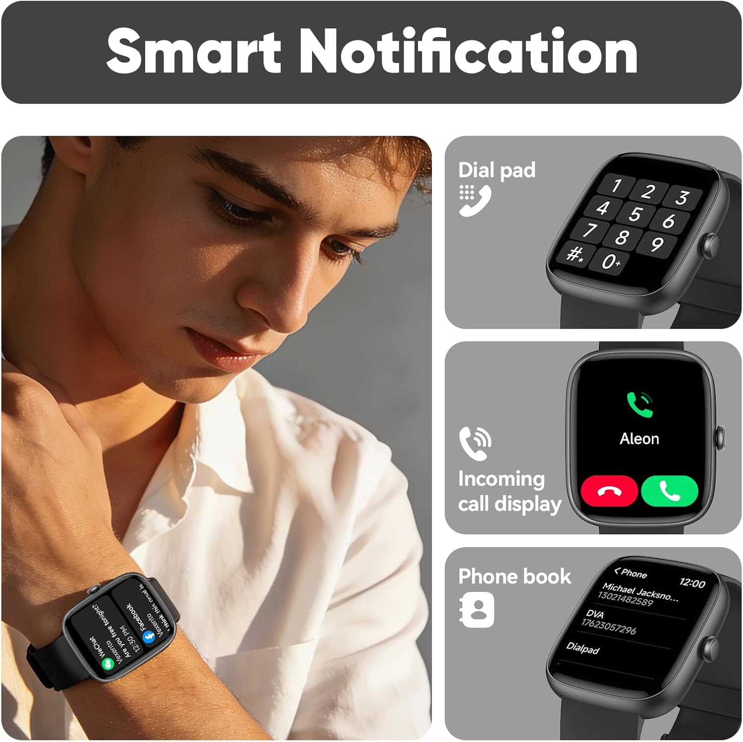 Detalle de Smart Watch for Men and Women with Bluetooth Calling and 110+ Sports Modes