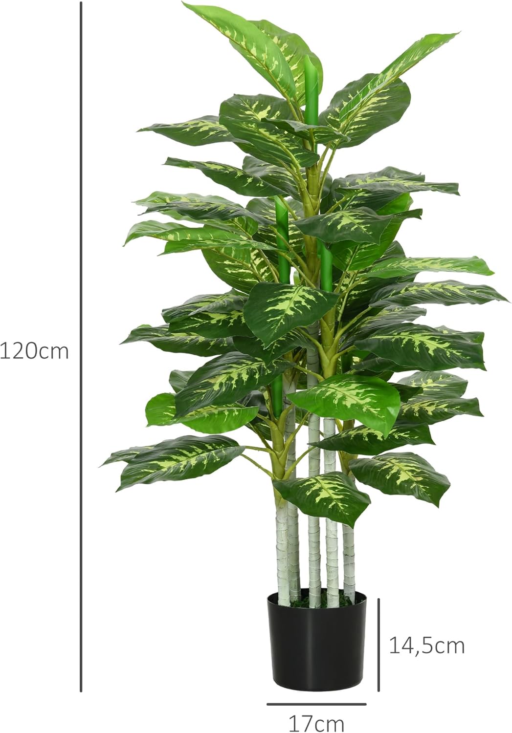 Thumbnail 6 de HOMCOM Calathea artificielle 120 cm pot ciment