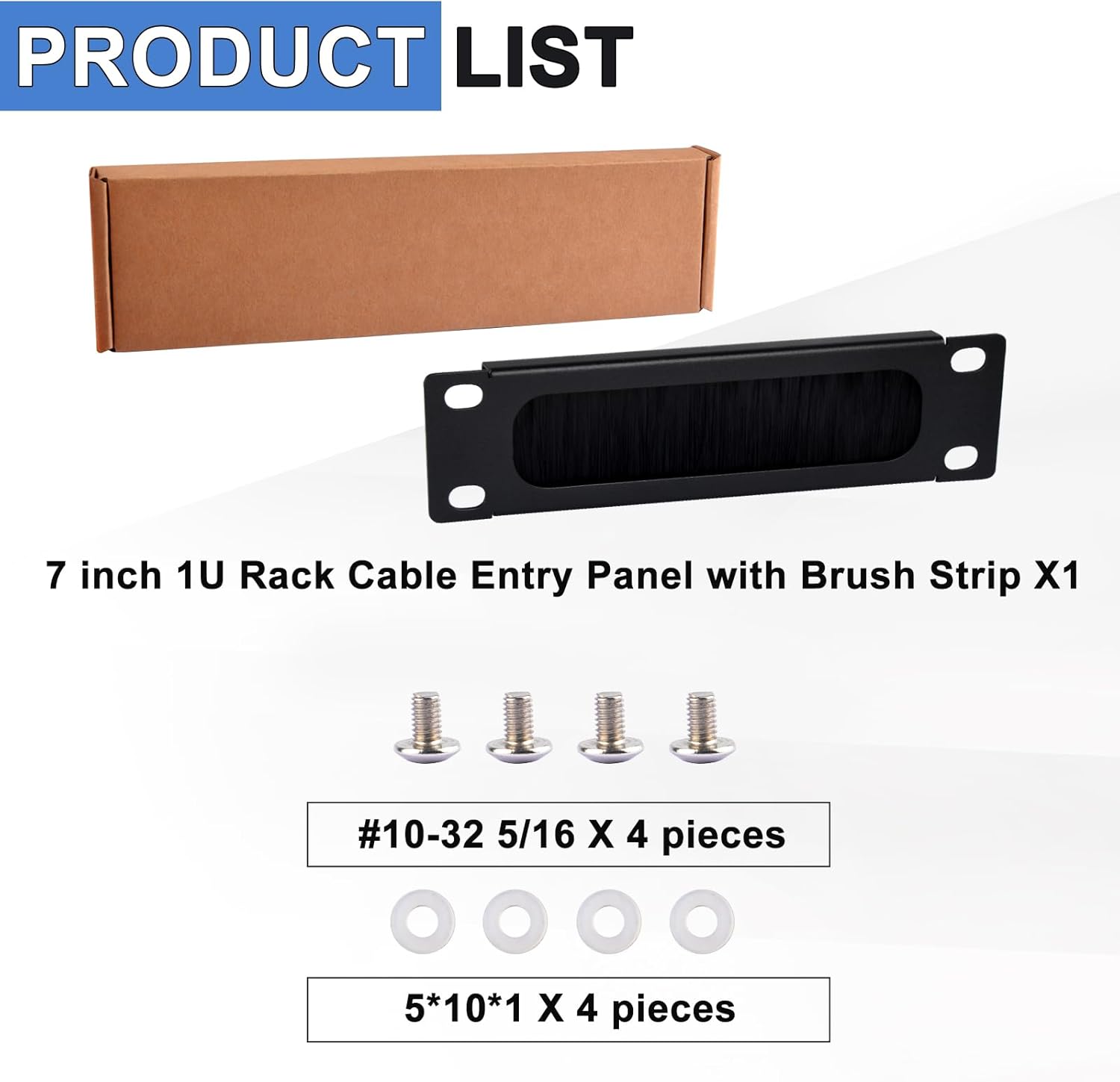 Thumbnail 3 de GeeekPi Cable Entry Panel with Brush Strip (1U, 7in) for DeskPi RackMate TT – Black